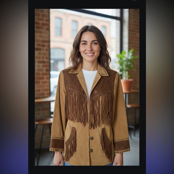 Scully Brown Fringe Women's Jacket - Picture 3 of 13